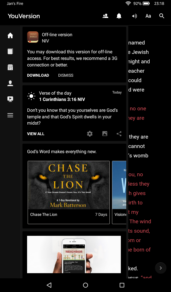 YouVersion Start Screen