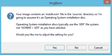 ImgBurn auto fix for file system
